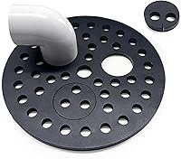 Baudelun 6.5" Heavy Duty Garage Floor Drain Cover with Removable Disc & Integrated Pipe Ports - Truck-Strong Iron Steel Strainer