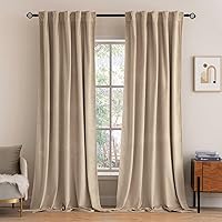 Vista 1 de MIULEE Cortinas de terciopelo de 63 pulgadas de largo, 2 paneles de cortinas opacas de lujo para dormitorio, sala de estar, cortinas de ventana