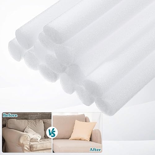 Miniatura 4 de DOITOOL 14 piezas de fundas para sofá, agarre de espuma antideslizante para fundas de sofá, varillas de espuma más gruesas para fundas de sofá