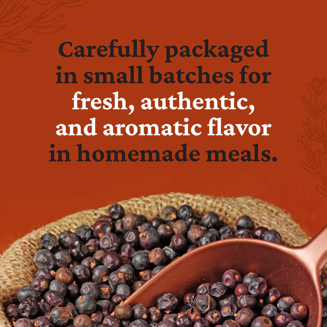 Burma Spice Juniper Berries, Gourmet Dried Juniper Berries for Cooking or Mixed Drinks, Aromatic Woody Flavor, Allergen Tested and Vegan, Juniper Bitters for Cocktails, Airtight Seal for Freshness