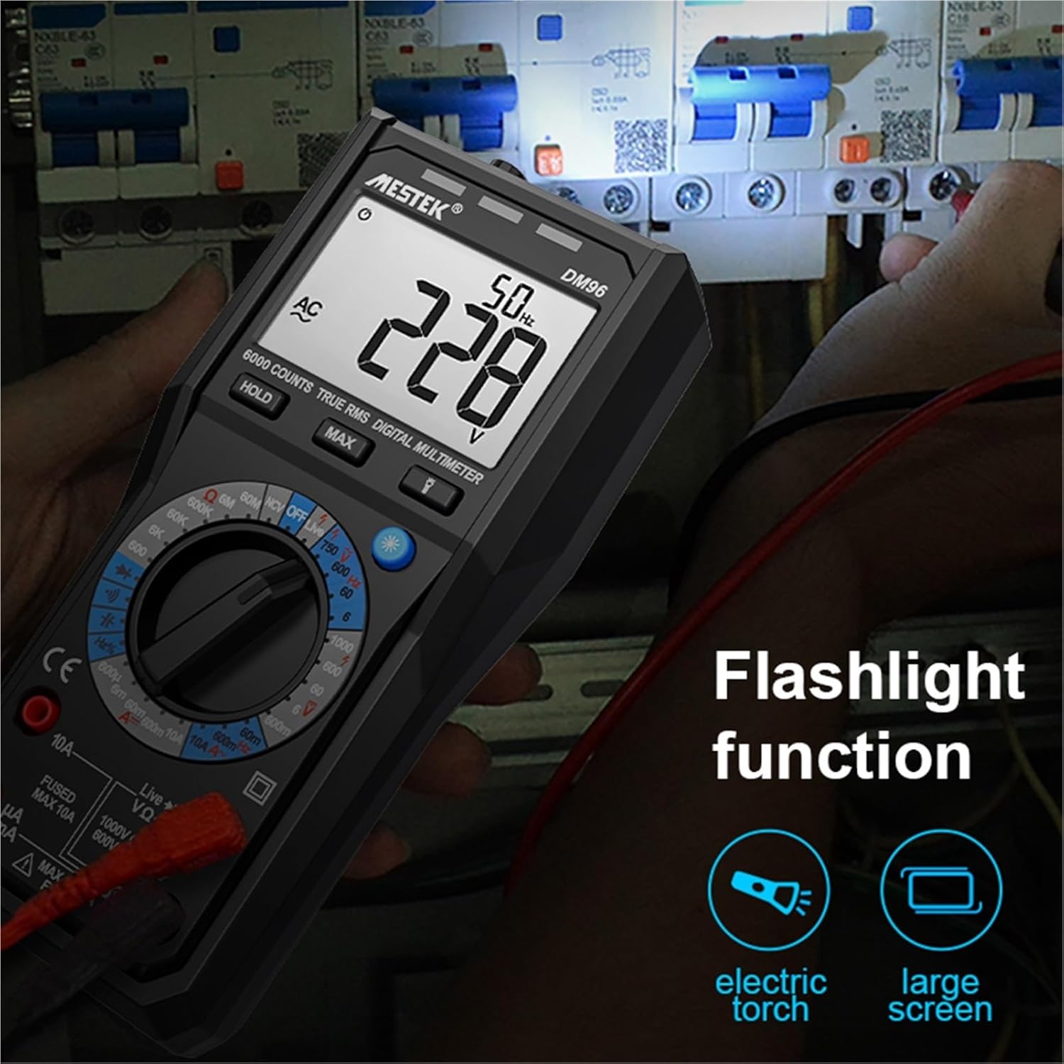 DM96 Digital Multimeter Amp Ohm Voltmeter Multitester Small Popular Multimeter with Backlight Digital Multimeter