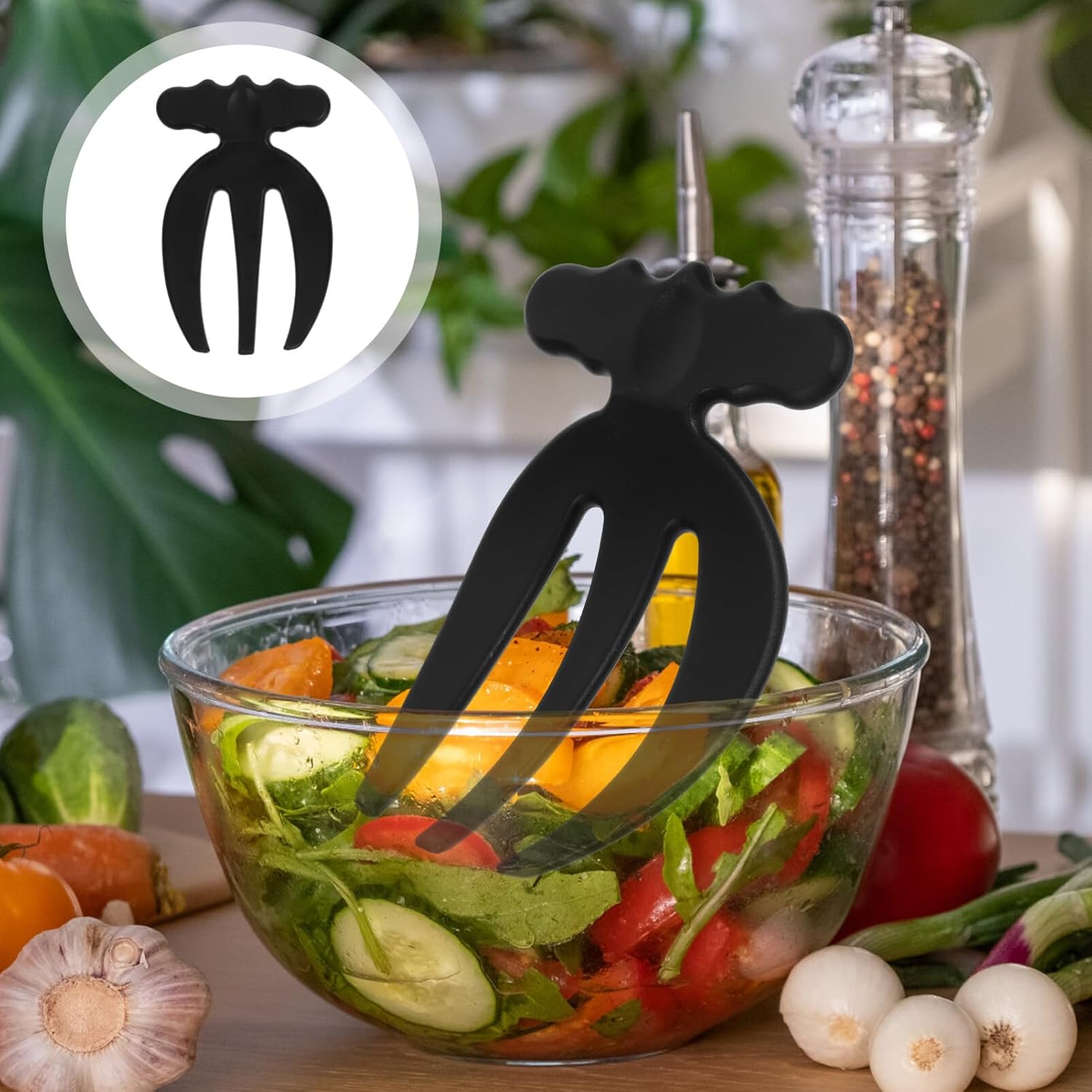 Salad Hands 2 pcs Reusable Mixing Forks Salad Claws for Tossing Vegetables Fruit and Pasta 3-Prong Serving Utensils with Wide Handles for Kitchen Buffet Wedding Party