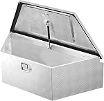 VEVOR Trailer Tongue Box, 39" x 16.5" x 12" Aluminum Trailer Tongue Tool Box, Heavy Duty Storage Organizer with Lock & Keys, Utility Tool Chest for Pickup Truck Bed, RV, SUV, Off-Road Vehicle, Silver
