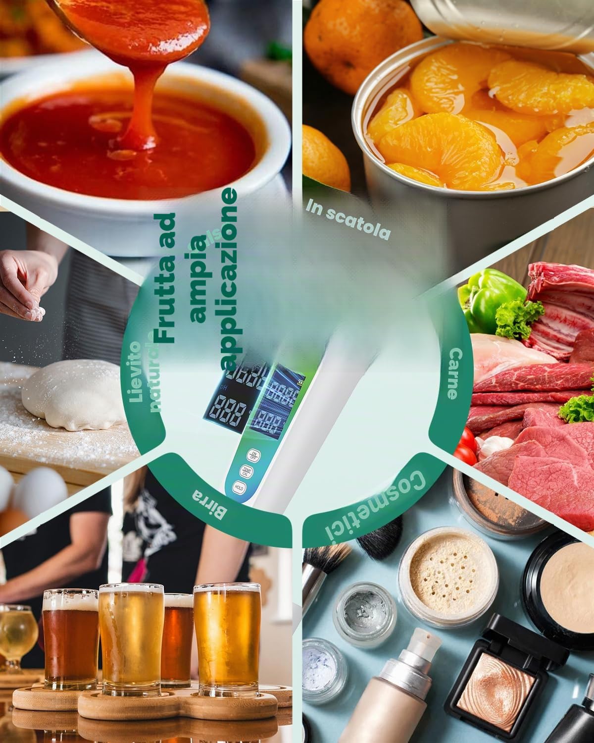 Pawfly pHmetro Digitale per Alimenti ad Alta Precisione, Tester pH per Pasta Madre, Pane, Fermentazione, Salumi, Carni in Scatola, Formaggi, Liquidi, Solidie Semisolidi