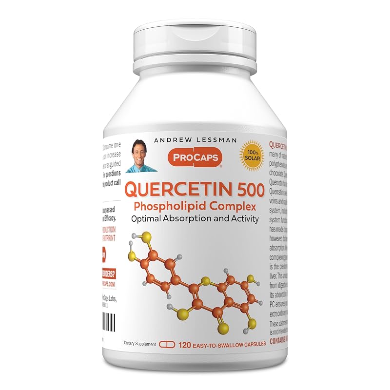 ANDREW LESSMAN Suplemento de Quercetina com Complexo Fosfolipídico e Vitamina C 500 mg 120 cápsulas