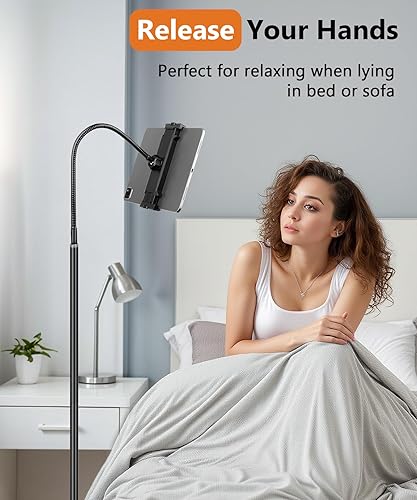 Miniatura 3 de Soporte para iPad, altura ajustable para tablet con cuello de cisne flexible, soporte para tableta superior para cama, compatible con iPad mini Air