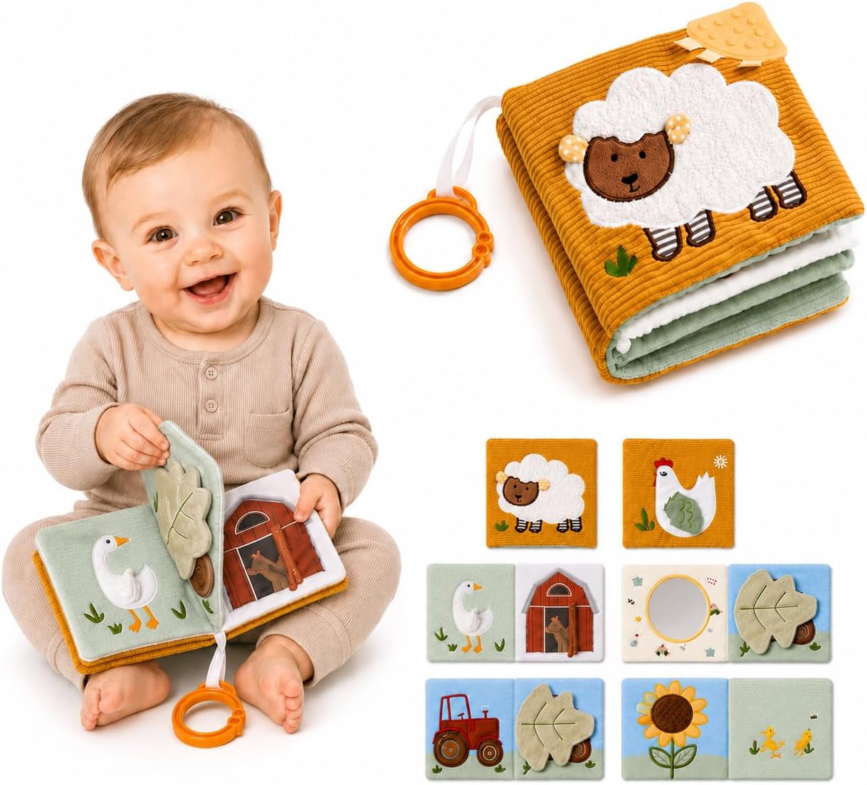 let's make Soft Baby Books Toys, Tummy Time Touch and Feel Sensory Toys