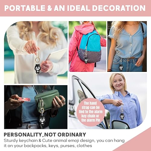 Miniatura 6 de Alarma de seguridad personal para mujeres, alarma personal recargable para mujeres, niños y ancianos, sirena fuerte de 130 dB, luz estroboscópica,