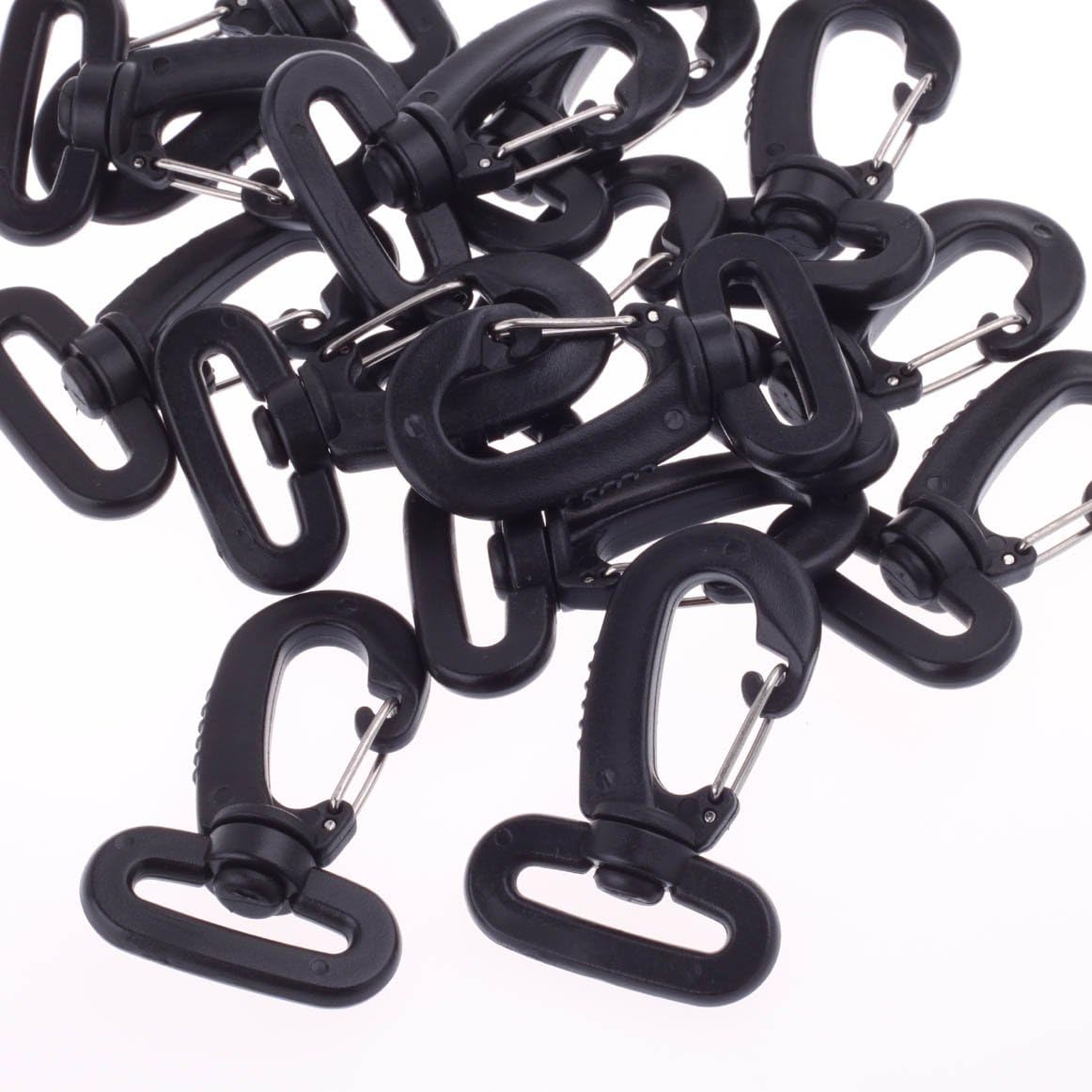 COTOWIN 20 pcs 1-Inch Plastic Lobster Clasp Strap Swivel Rotary Buckle Hook for Travel Sport Bag Backpack