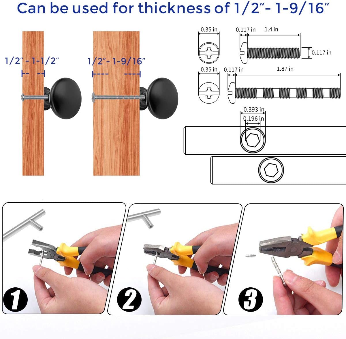 Ravinte 35 Pack Kitchen Cabinet Knobs Dresser Knobs Drawer Knobs Matte Black Zinc Knobs Drawer Pulls Door Knobs Dresser Drawer Handles Knobs for Dresser Drawers