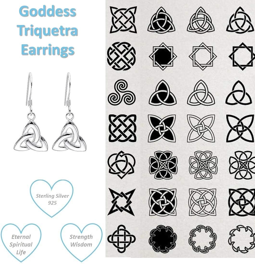 BellaMira Lifestyle Accessories Lovely Spiral Celtic Necklace and Earrings (as Chosen) Fine Sterling Silver Jewellery Gift Boxed (Goddess Triquetra Earrings) - Image 5