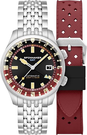 Spinnaker الرجال 42 mm برادنر GMT التلقائية ووتش مع سوار الفولاذ المقاوم للصدأ الصلبة SP-5121