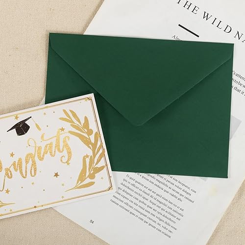 Miniatura 6 de 100 sobres de Navidad A7 coloridos de 5 x 7 pulgadas para tarjetas de felicitación, cumpleaños, bodas, tarjetas de invitación de baby shower (5.24 x