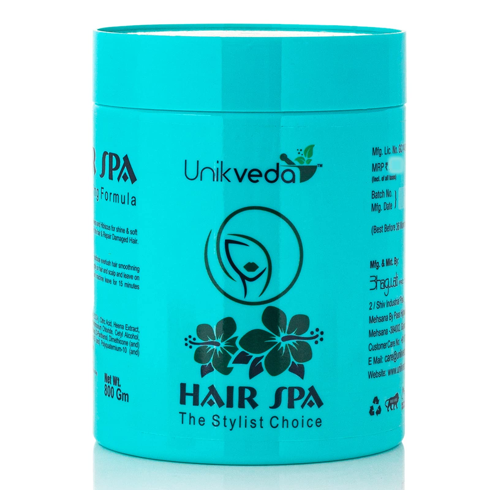 Unikveda Repair Hair Spa With Hibiscus n Heena Extracts For Restoring Shine n Smoothness To Dry, Damaged n Frizzy Hair For Men n Women, 800 Grams