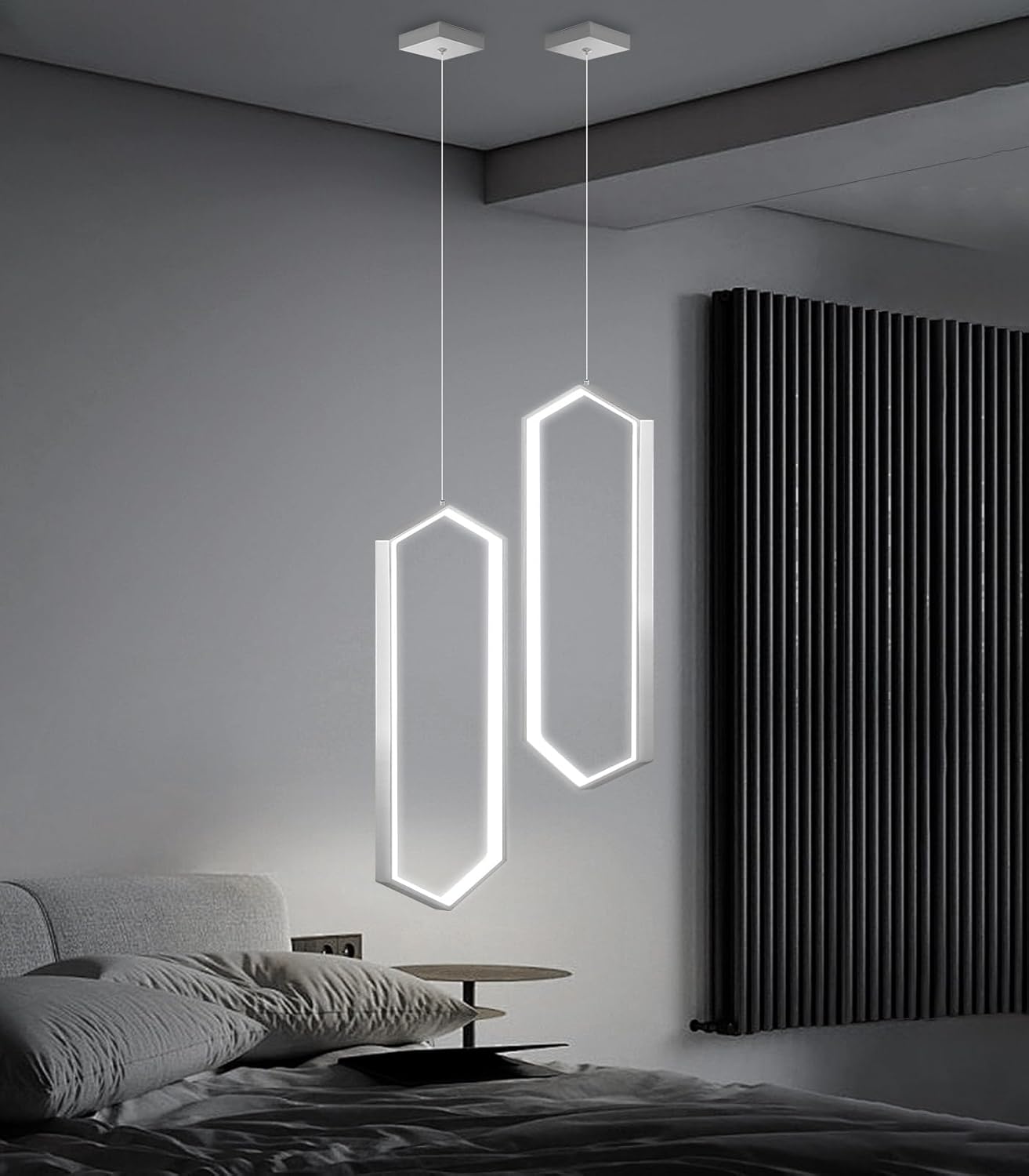 Ring Dimmable Pendant Lighting Adjust LED Mini Chandelier Ceiling Light Fixtures for Kitchen Island Dining Room Living Room Bedroom Hallway Silver