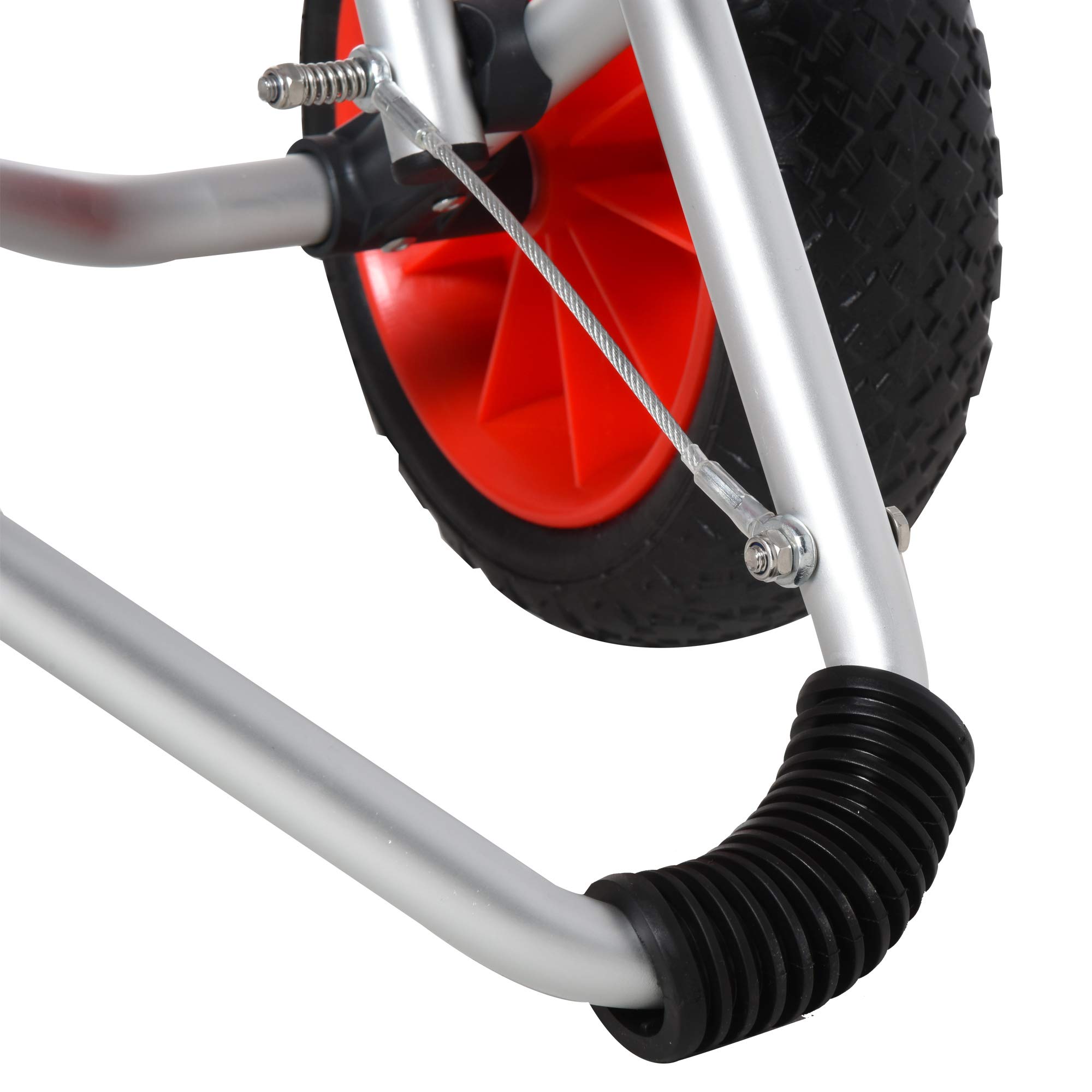HOMCOM Kajakwagen Alu Bootswagen Faltbare transportwagen Kunstleder-Reifen Silber 75 kg 75 x 43 x 46 cm
