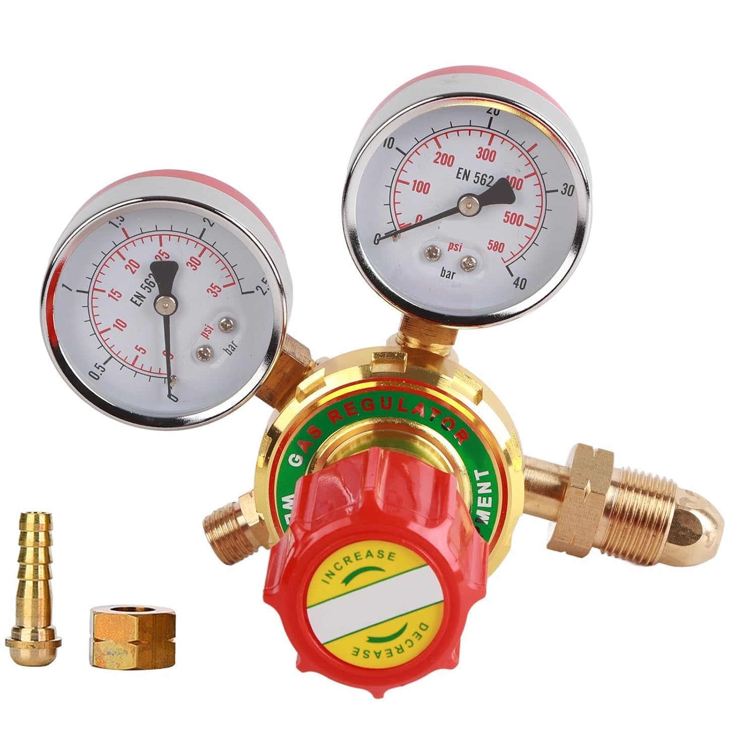 Régulateur Acétylène Manomètre Réducteur Pression Gaz YQE 03/60 pour Bouteille Soudage Oxygène Butane Robinet Industriel Export 5/8