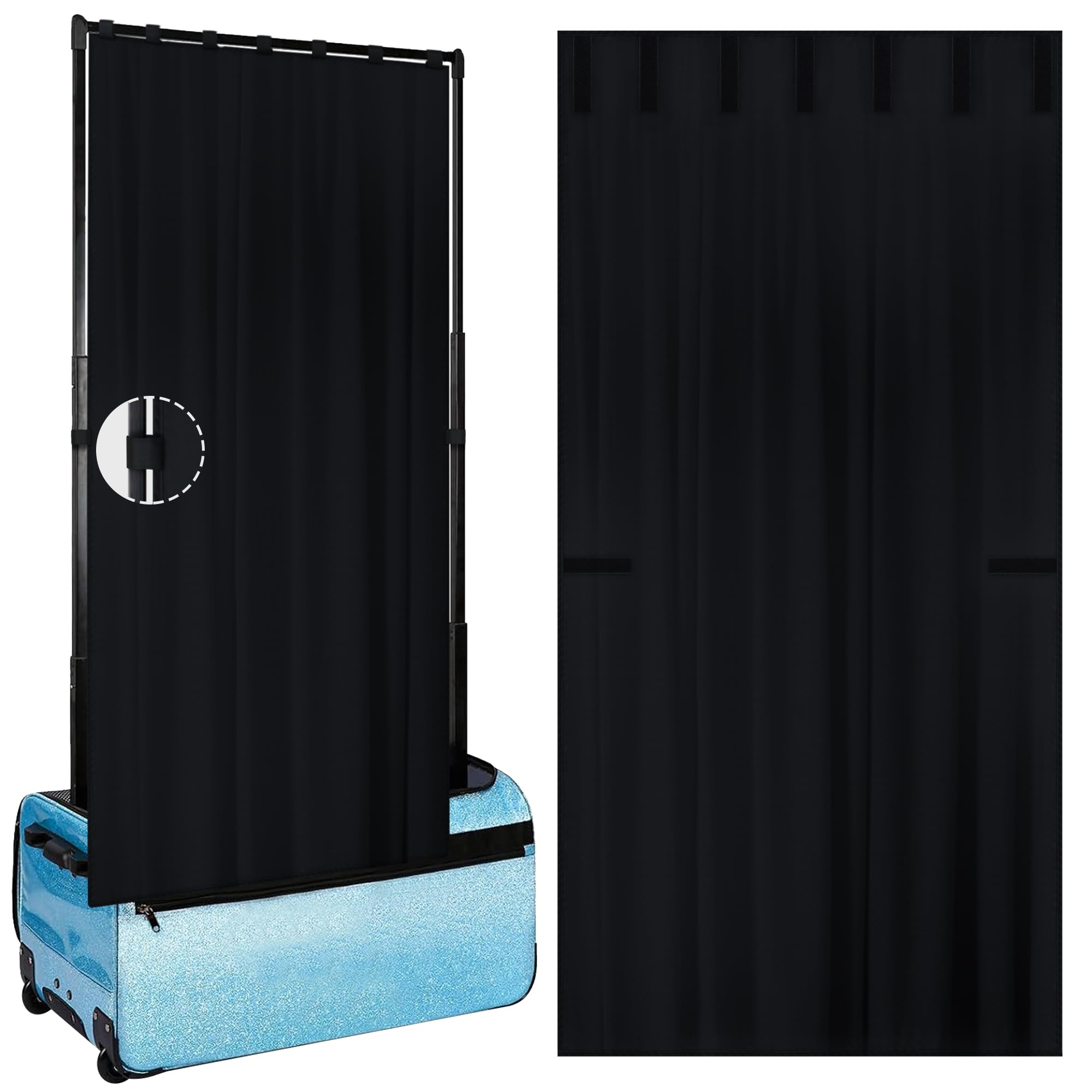 Privacy Curtain for Dance Bag with Garment Rack, Portable Changing Room Competition Dance Bag Accessories, Dancer Backstage Privacy Changing Curtain Screen for Rolling Dance Suitcase Camping Shades