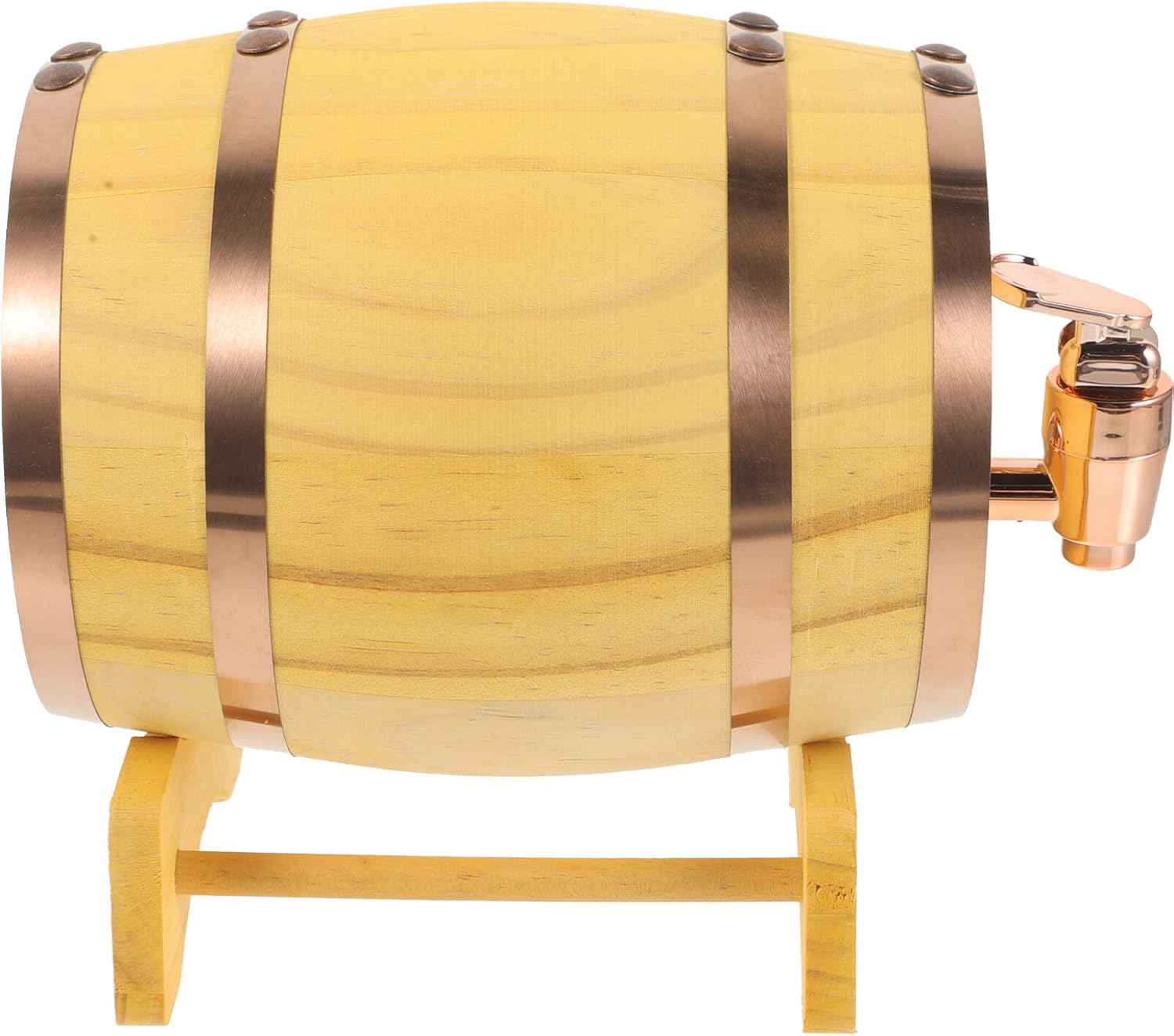 1set Wooden for Beer Wine and Spirits Storage Rustic Pine Aging Stand and Faucet for Home Parties Bars and Decor