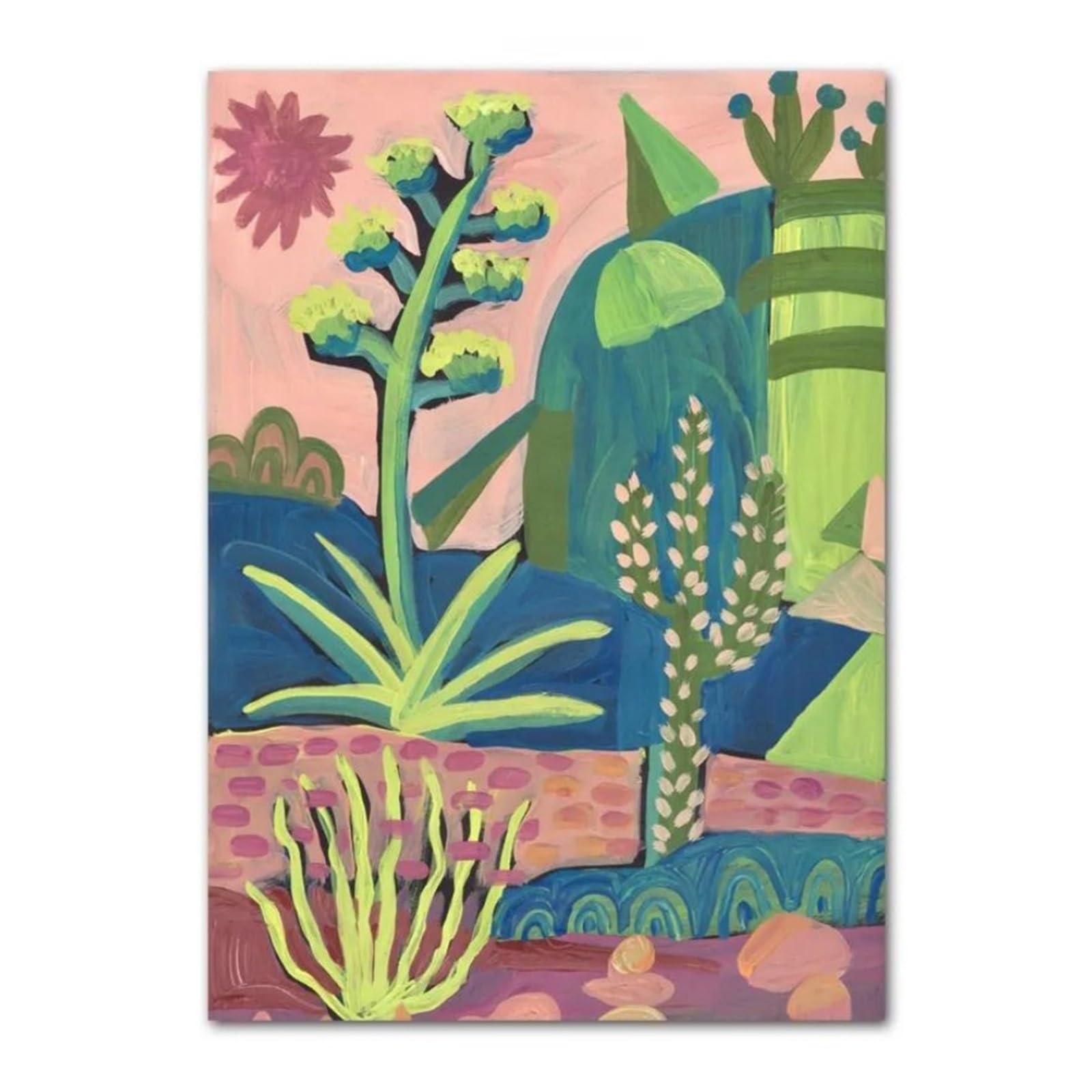 Cuadro sobre lienzo tropical abstracto para cambiar el ambiente de tu sala de estar de forma facil