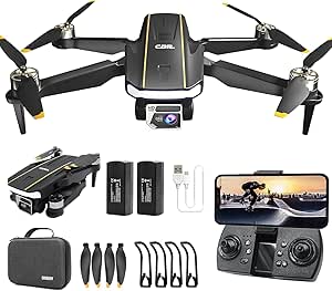 Drohne mit Kamera für Anfänger, bürstenloser Motor, 2K HD Kamera, CHUBORY A68 WiFi FPV Quadcopter, automatische Schwebefunktion, kopfloser Modus, 3D-Flips, Trajektorienflug, 2 Akkus