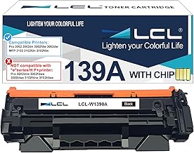 LCL 139A Black Toner Cartridges Compatible with HP 139A W1390A 139X W1390X (With Chip) Compatible with HP LaserJet Pro 3002 3002dn 3002dw 3002fdw MFP 3102 3102fdn 3102fdw Printer(1-Pack)