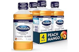 Pedialyte Immune Support, Peach Mango, 4 Count, Electrolyte Hydration Drink