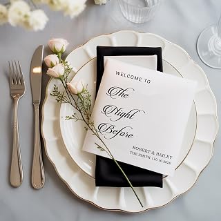 The Night Before Napkins, Rehearsal Dinner Napkins, Custom Rehearsal Dinner Decor, One Day Away Party Decoration, Beverage Cocktail Luncheon Bar Table Decorative, Pack 50 100 200 500 Guests 1