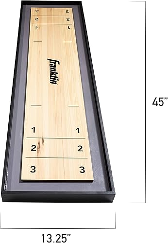 Miniatura 2 de Franklin Sports Mesa de Shuffleboard y Curling 2 en 1 - Juego de Mesa Portátil Incluye 8 Mini Discos Rodantes - 45