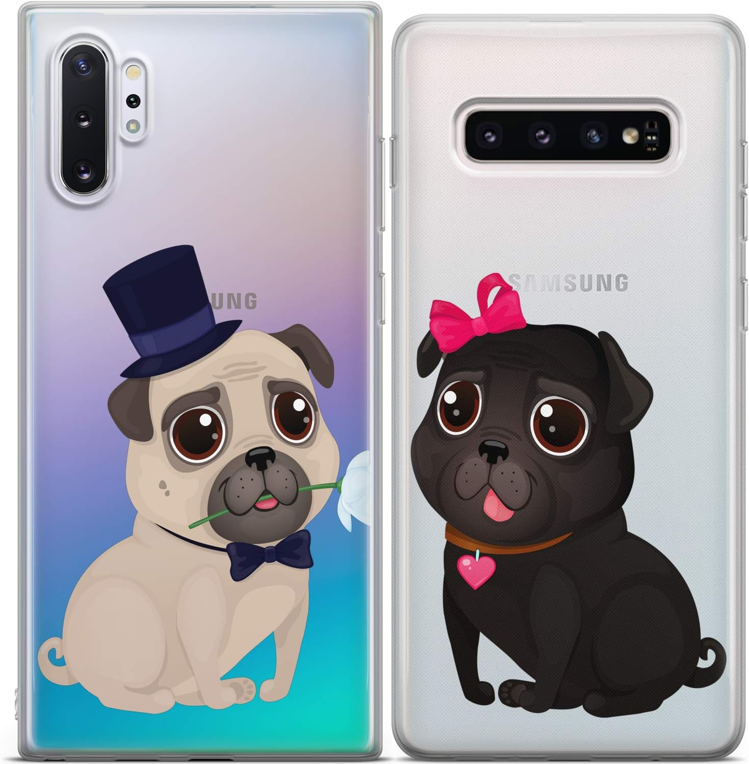 Mertak Matching Cases Compatible with iPhone 17 16 15 Pro Max 14 Plus 13 12 Mini 11 SE S25 S24 Couple Dog Puppy Best Friend Relationship Cover Silicone Adorable BFFs Pug Boyfriend Cute Wedding Love image 5