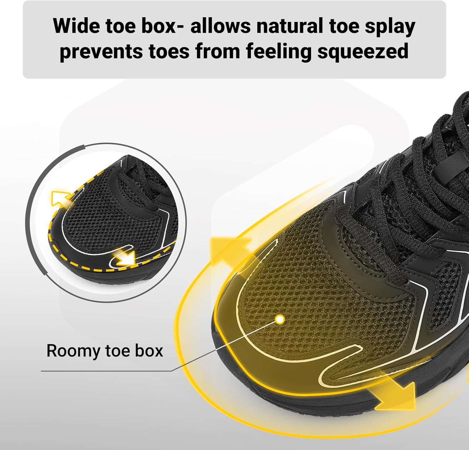 FitVille Mens Walking Shoes Wide Width Thicker Cushioning Sneakers Extra Wide Shoes for Men Bouncy Shoes Non Slip Workout Gym Athletic Sneakers - Image 5