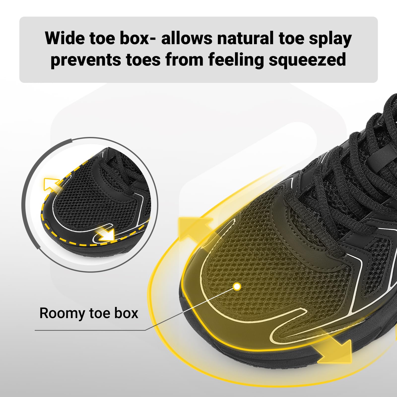 FitVille Laufschuhe Herren Extra Weite Sportschuhe Hallux Schuhe Atmungsaktiv Fitnessstudio Turnschuhe rutschfest Outdoor Joggingschuhe Freizeit Straßenlaufschuhe