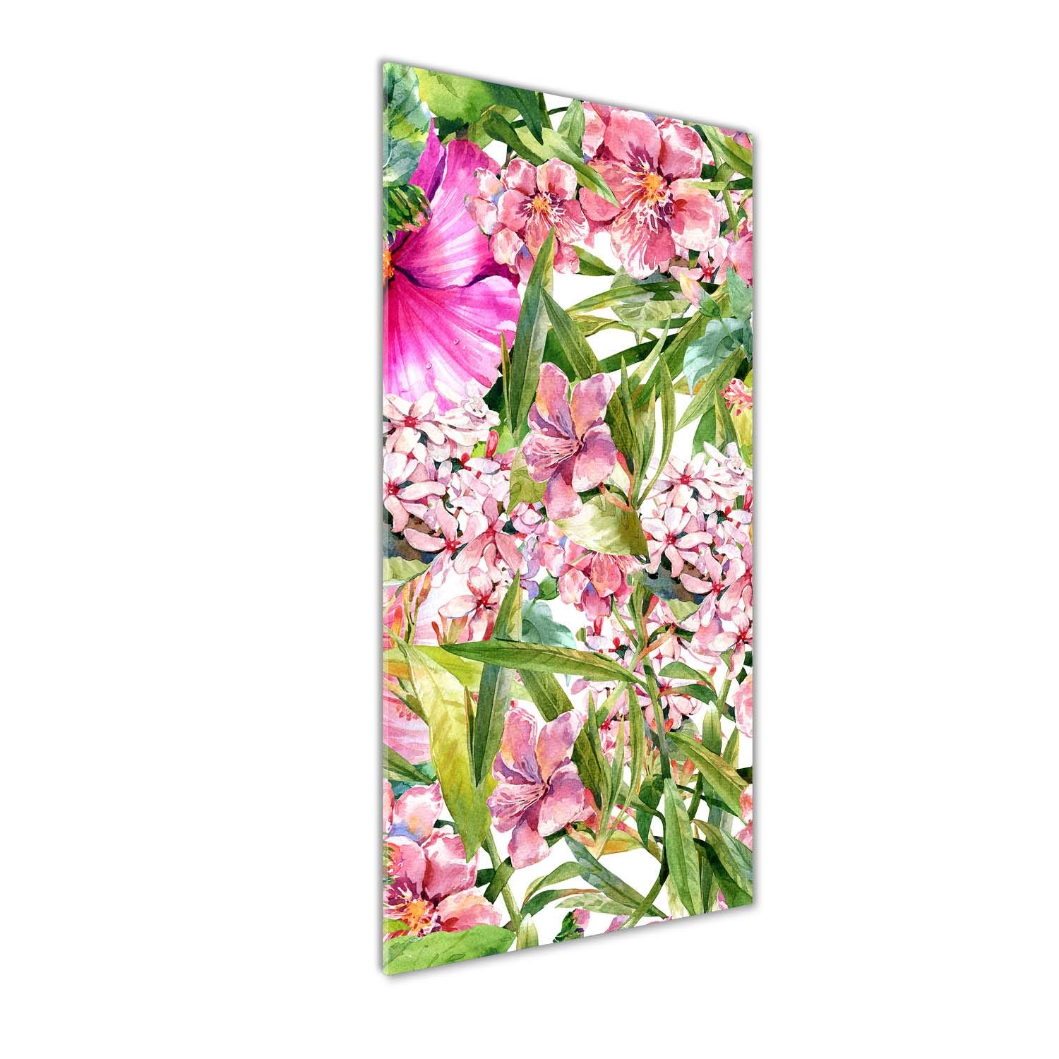 Impression sur verre acrylique Tulup déco murale moderne fleurs rose