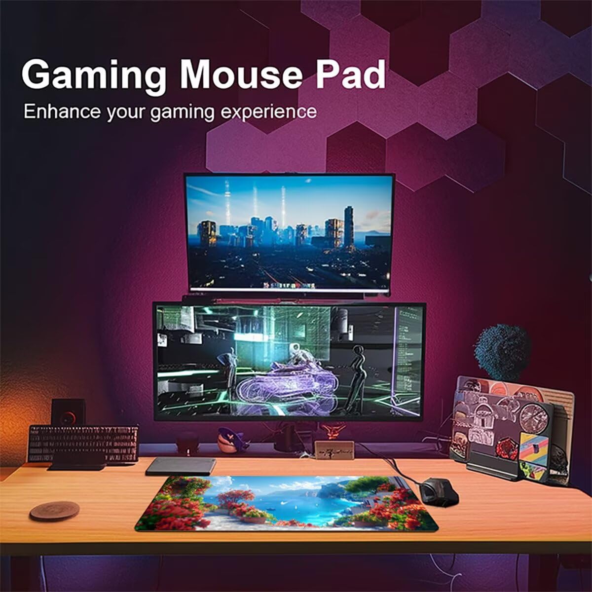 Tappetino per Mouse Gaming XXL 1200x600x3mm– Ufficio Mousepad Grande – Migliora la Velocità e la Precisione Tenuta Stabile Sottomano per Ufficio e Casa Accessori Scrivania Animale PjY14291 N-U