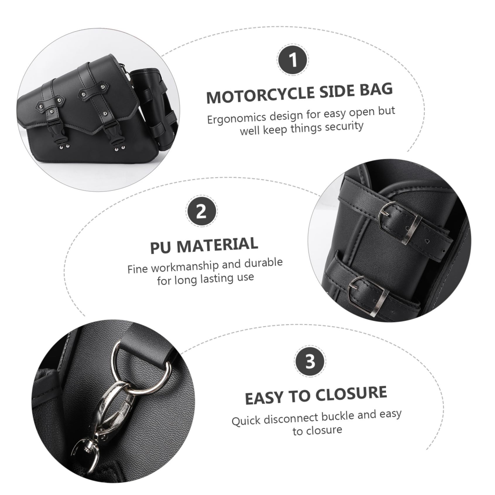 ULTECHNOVO Borsa per Forcellone della Motocicletta Tasca Porta Borraccia e Fibbia a Sgancio Rapido, per Amici e Famiglie in Gita