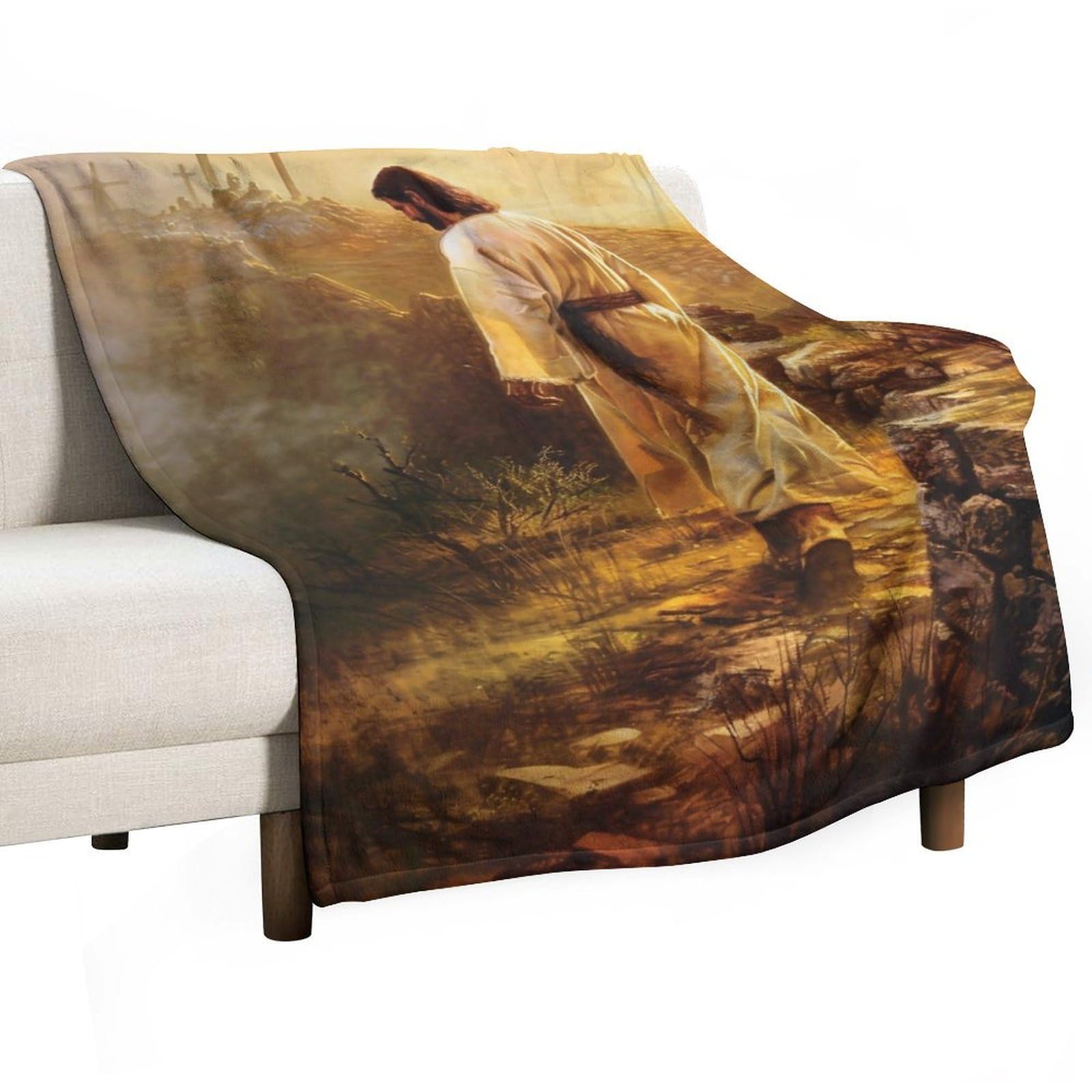 YHGSREUOH Jesus Leaving The Tomb 02 Flannel Blankets Fleece Soft Throw Lightweight Plush Gifts for Couch, Bed, Cozy Sofa Plush, Chair, Lovers 32x48inch(80x120cm)