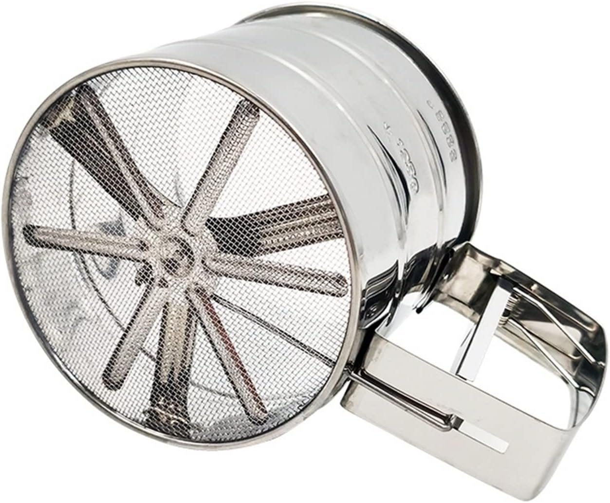 Food Strainers， Stainless Steel Semi-Automatic Flour Sieve Baking Tools Cup Flour Filter Sieve Hand-held Flour Sieve Strainer