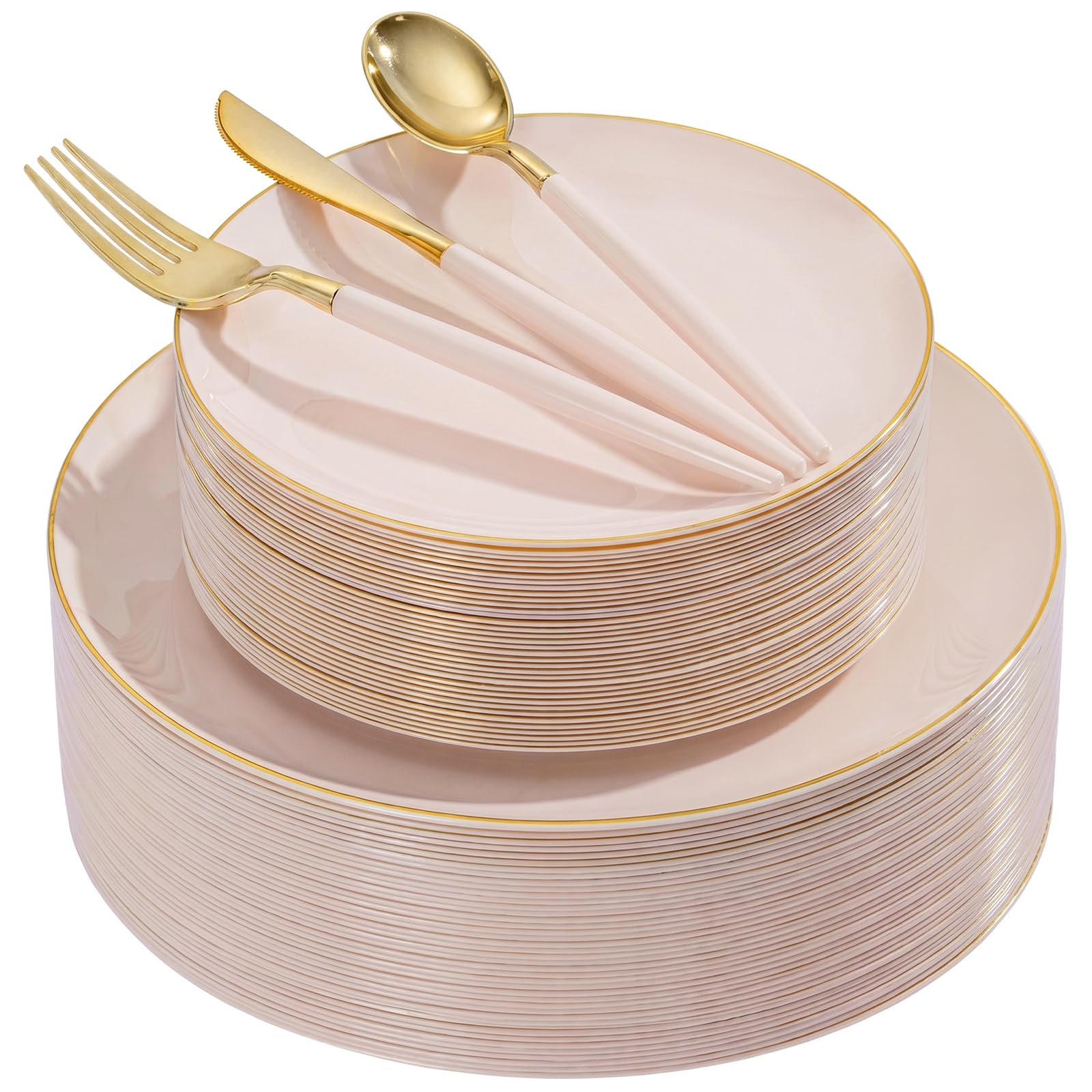 Gold Disposable Plates & Cutlery Set - Party Wedding -18