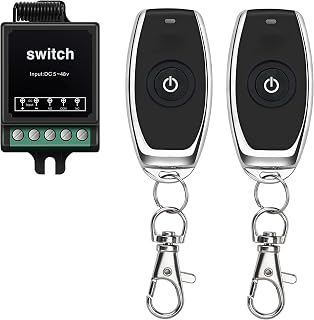 WOODGUILIN 12V Wireless Remote Control Relay Switch - 10A Dry Contact, 328ft Range for Lights, Garage Doors, Motors, Fans