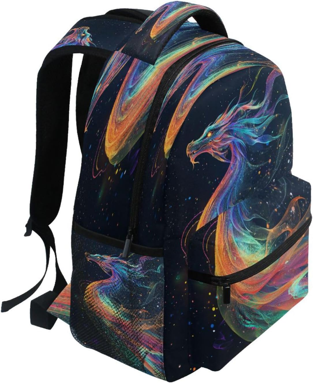 Bolaz Backpack School Bookbag Travel Bag Rainbow Flying Dragon for Girls Boys Teen