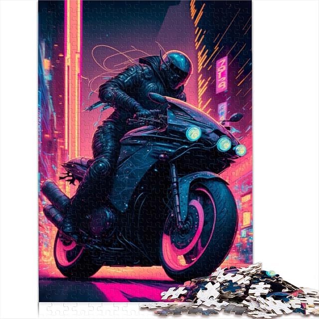 Neon Future City Rompecabezas para Adultos Rompecabezas 1000 Piezas Extra Grandes Rompecabezas cartón…