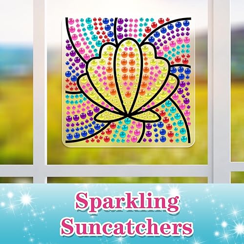 Miniatura 6 de Gem Art, kit de pintura de diamantes para niños, kit de atrapasoles para ventana, arte y manualidades para niñas y niños de 6 a 12 años, las mejores