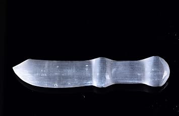 AMOYSTONE 7 Selenite Knife Natural Crystal Wand for Energy Cleansing | Healing Stone, Spiritual Focus, meditation, Indoor Tranquility, Mental Clarity