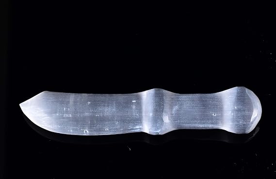 AMOYSTONE 7 Selenite Knife Natural Crystal Wand for Energy Cleansing | Healing Stone, Spiritual Focus, meditation, Indoor Tranquility, Mental Clarity