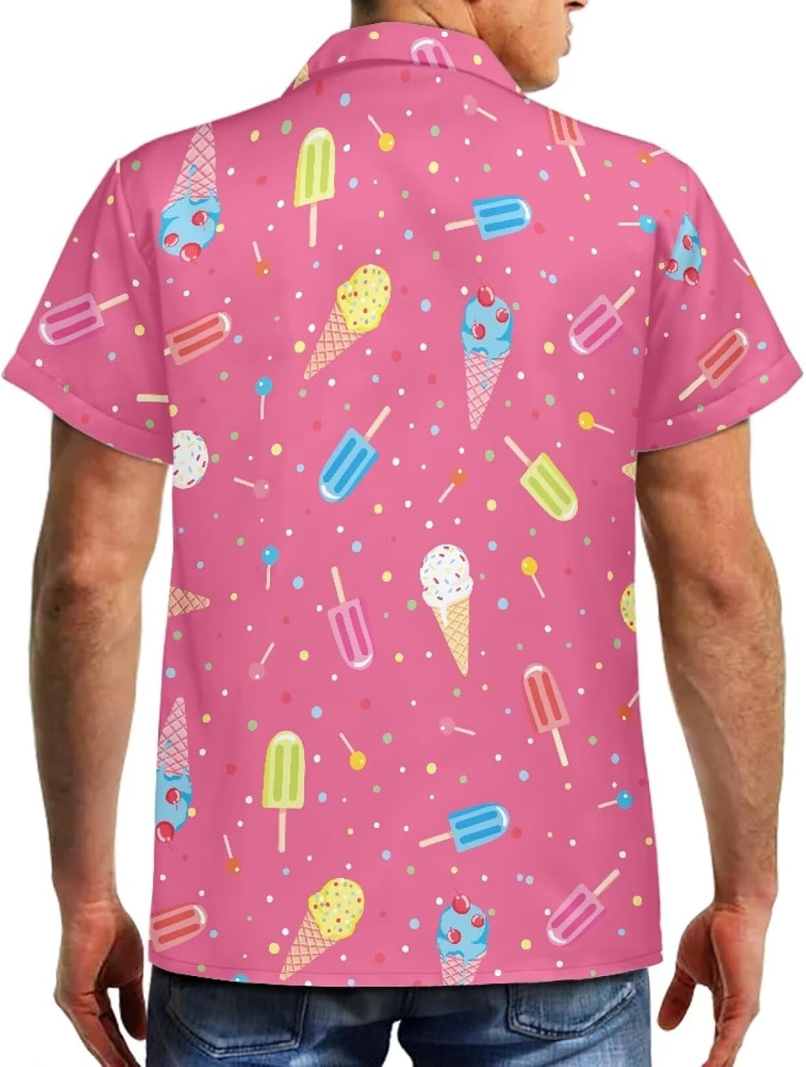 PinUp Angel Hawaiian Shirt for Men Short Sleeve Funny Casual Button Down Summer Beach Travel Dress Shirts