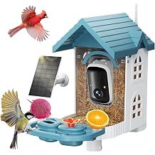 Bird Feeder with Camera Solar Powered, 2K HD Video Bird House with Camera