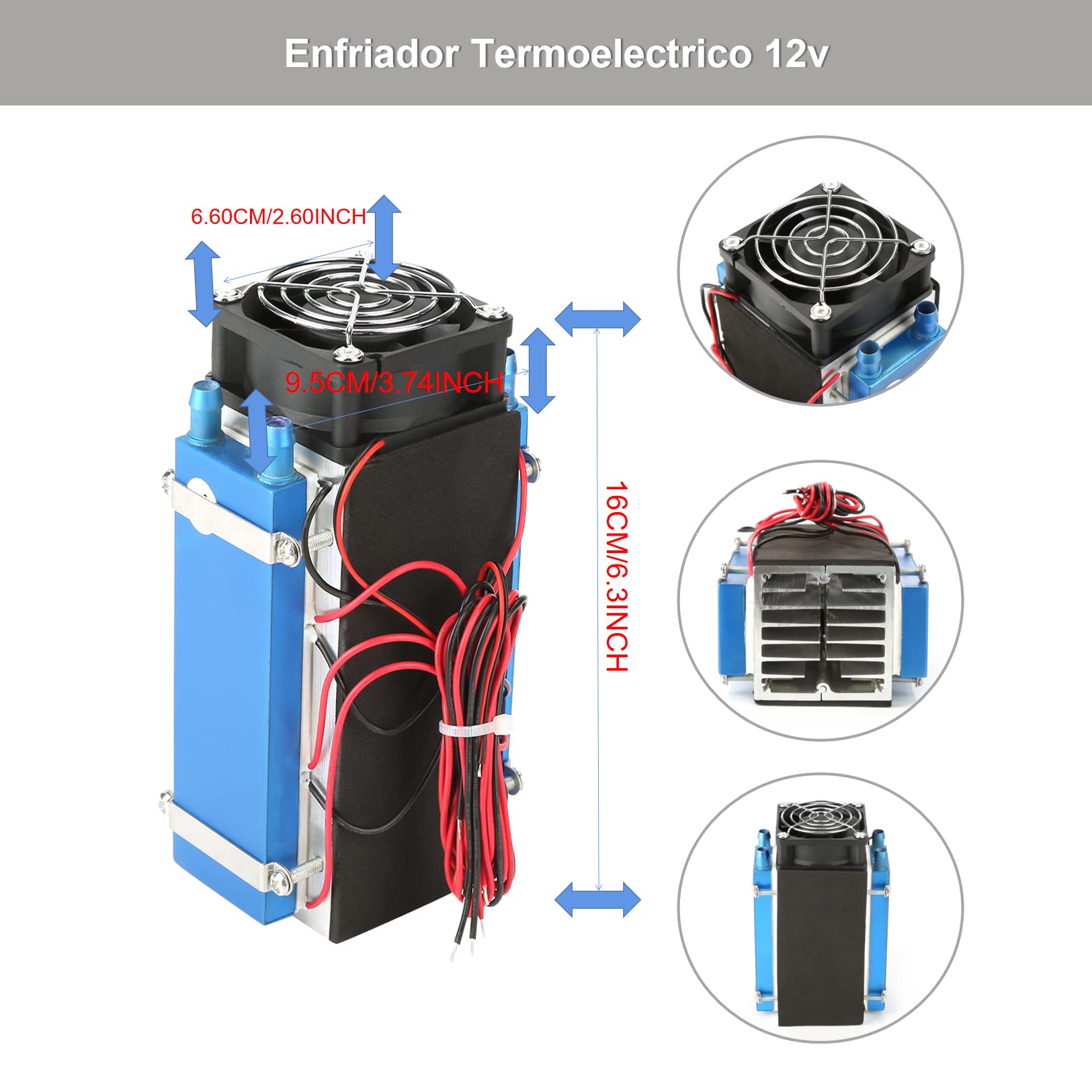 Enfriador Peltier Termoeléctrico 4/6 Chips para Refrigeración en Espacios Pequeños, Instalación Fácil, Ideal para Enfriar Agua