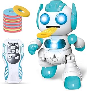 LAIBUY Robot Toy, Toys for 6 Year Old Boy, Programmable Vector Remote Control Robots with Shooting Discs Dancing & Music, ...