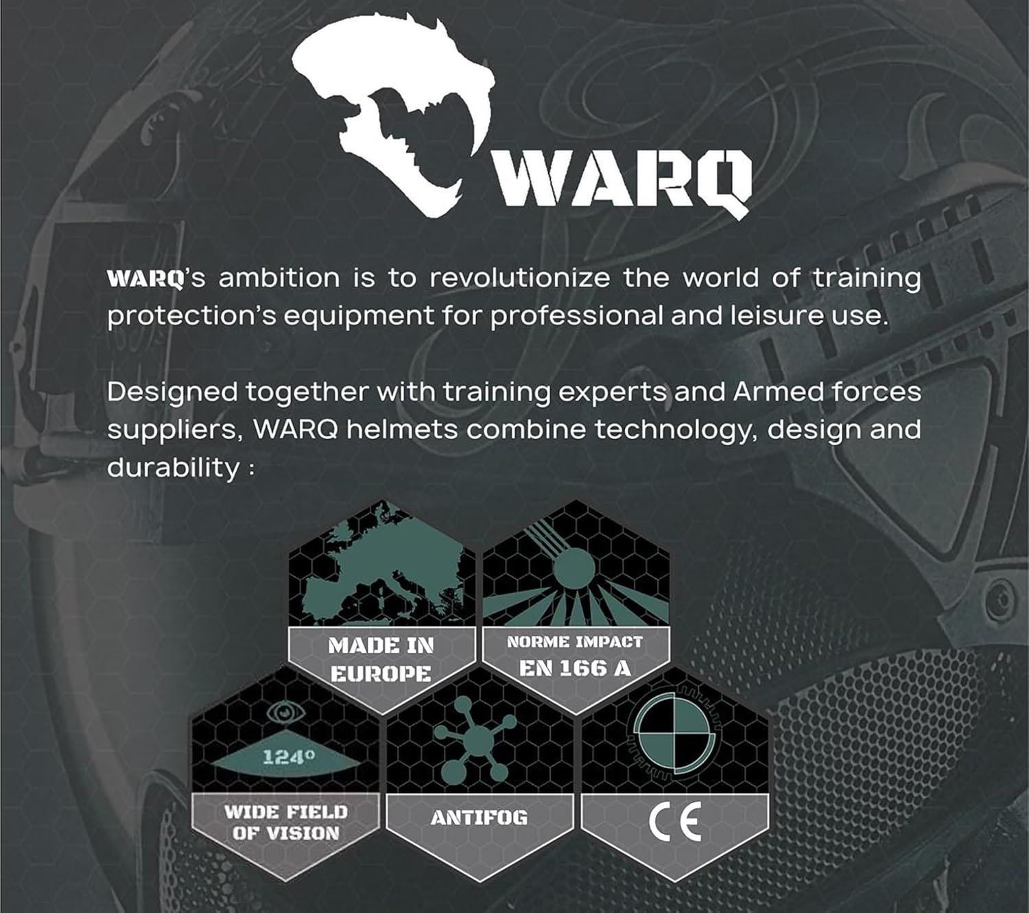 Evike Airsoft - WARQ Full Face Protection HeadPro System (Color: Black/Clear Lens)