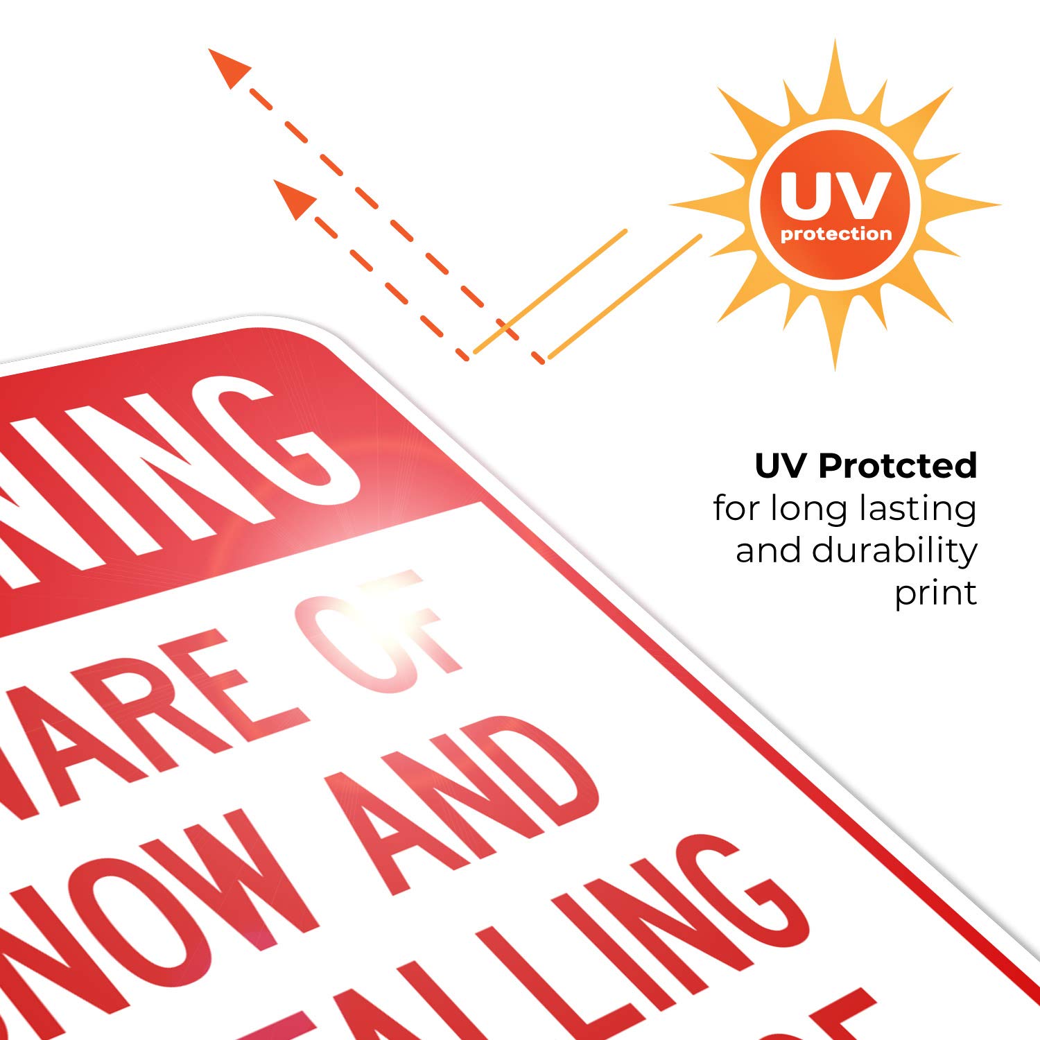 Beware of Snow and Ice Falling from Roof Sign, OSHA Warning Sign, 18x24 Inches, Rust Free .063 Aluminum, Fade Resistant, Indoor/Outdoor Use, Made in USA